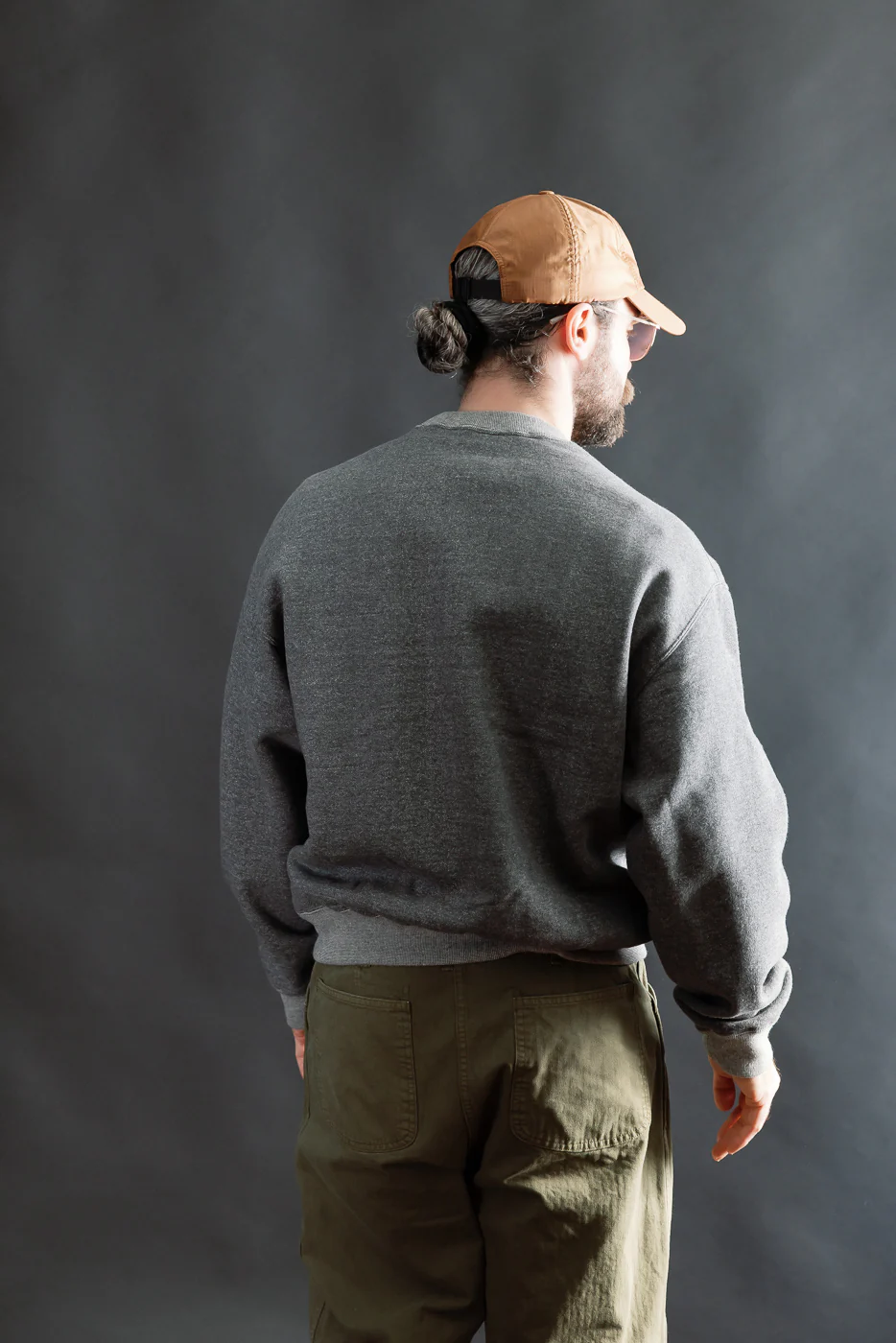 01-0041-60K - Relaxed Fit Densely Knit Sweatshirt - Charcoal Gray - Image 11