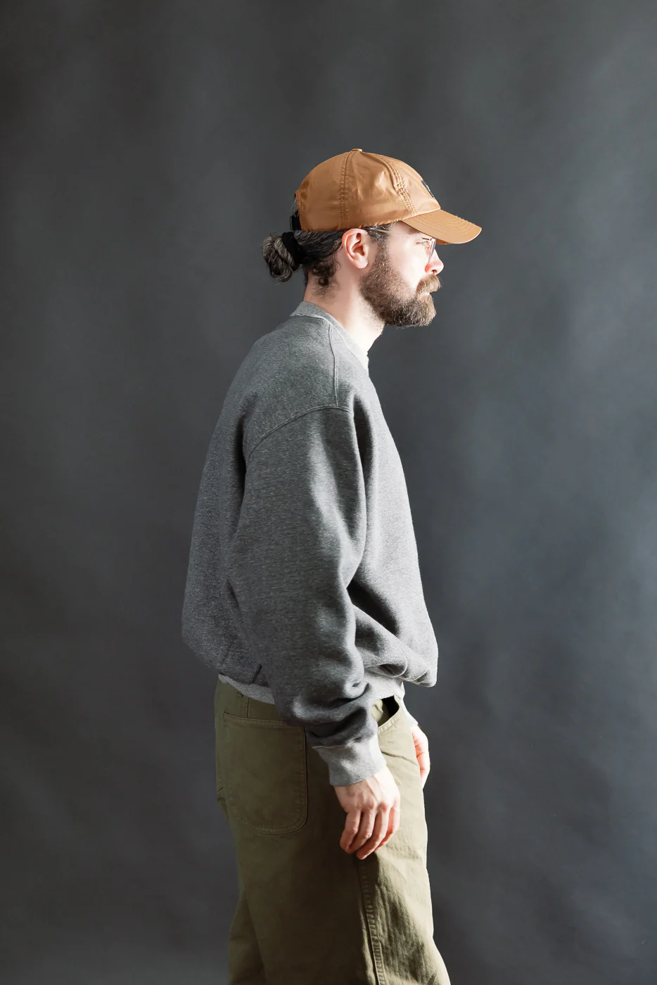 01-0041-60K - Relaxed Fit Densely Knit Sweatshirt - Charcoal Gray - Image 12