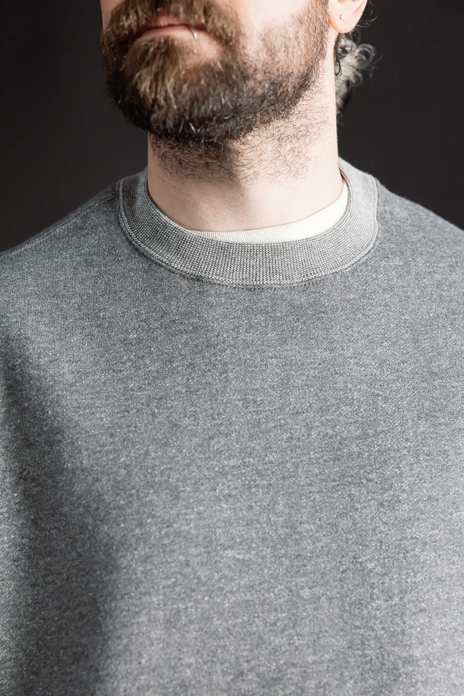 01-0041-60K - Relaxed Fit Densely Knit Sweatshirt - Charcoal Gray - Image 15