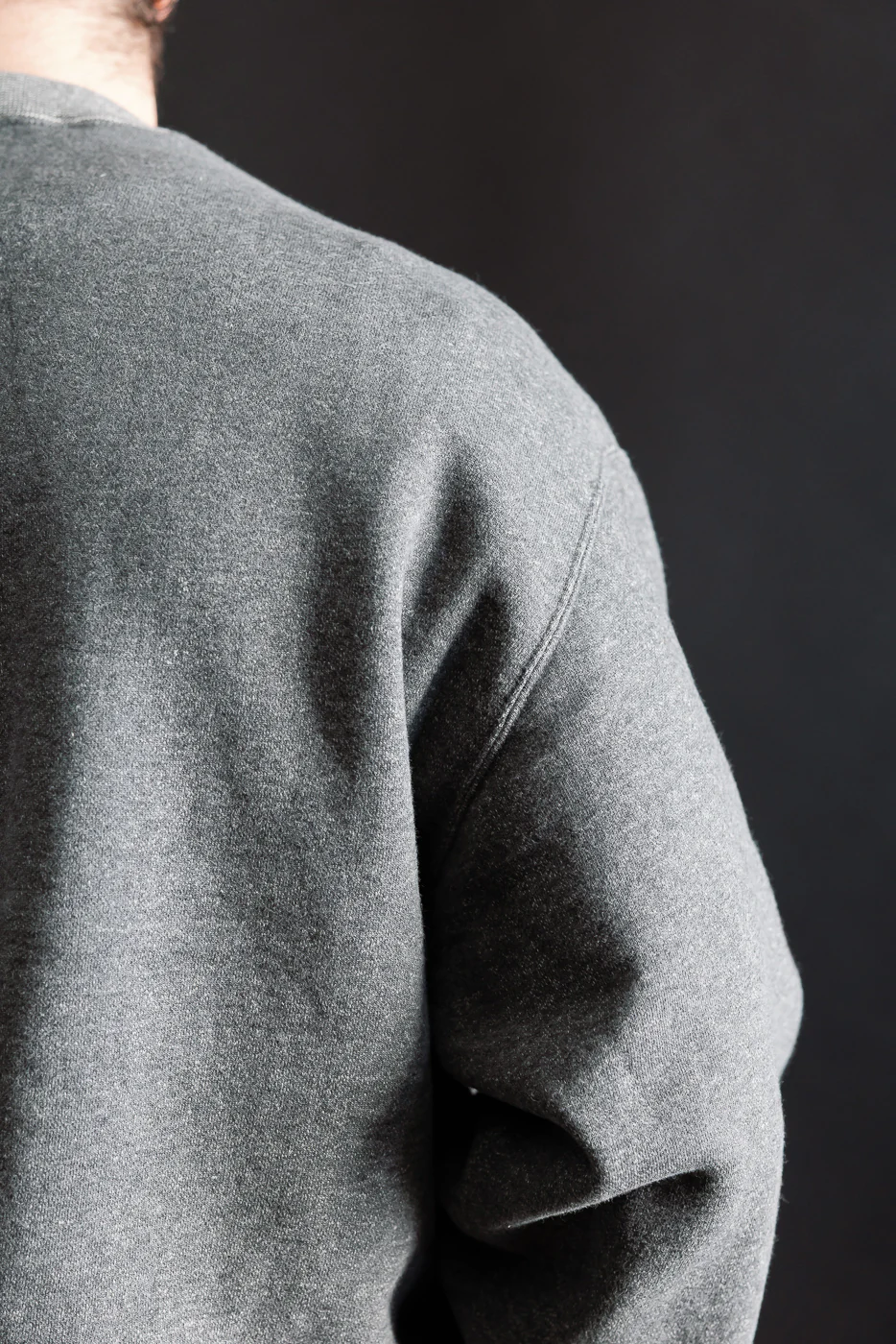 01-0041-60K - Relaxed Fit Densely Knit Sweatshirt - Charcoal Gray - Image 17