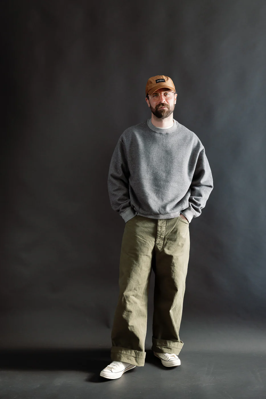 01-0041-60K - Relaxed Fit Densely Knit Sweatshirt - Charcoal Gray - Image 5
