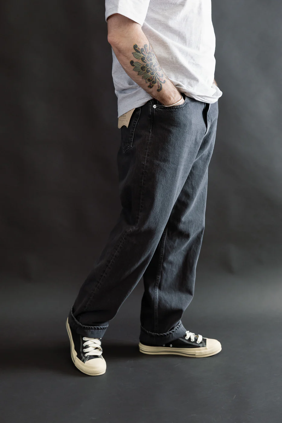 01-1010W-D61S - 101 Dad’s Fit Denim - 90s Black Stone - Image 11
