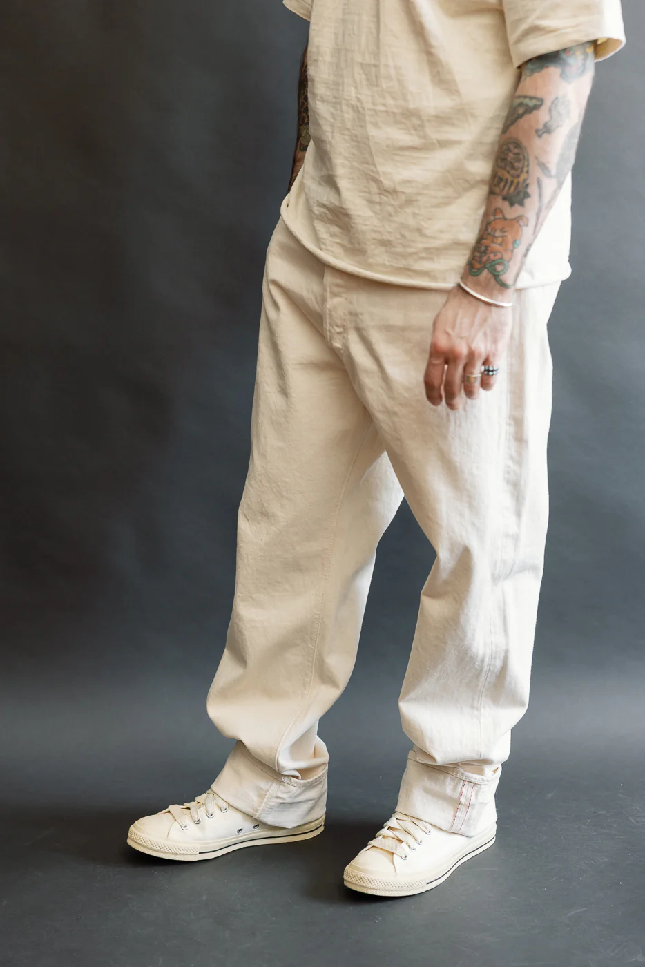 01-1011-66 - Grand Dad's Fit Kinari Selvedge - Ecru - Image 12