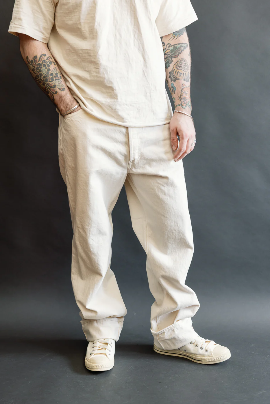 01-1011-66 - Grand Dad's Fit Kinari Selvedge - Ecru - Image 15