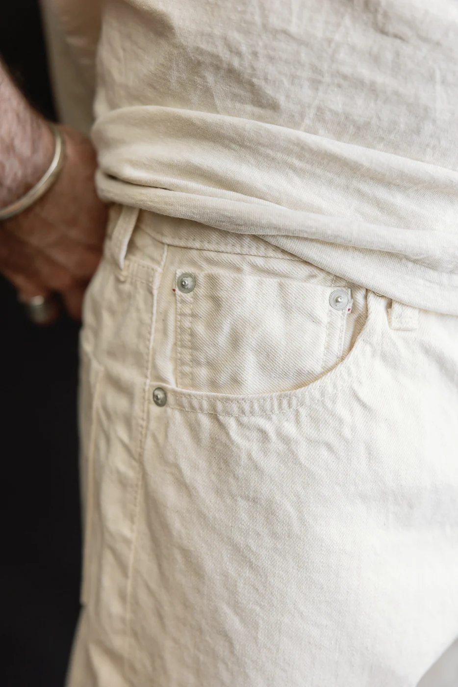 01-1011-66 - Grand Dad's Fit Kinari Selvedge - Ecru - Image 19