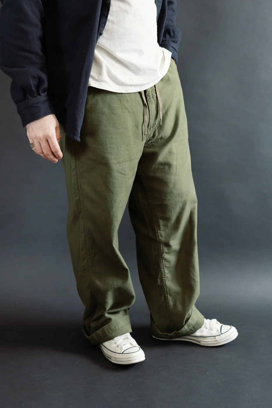 01-1021-77 - New Yorker Pants Wide Fit - Dark Olive - Image 10