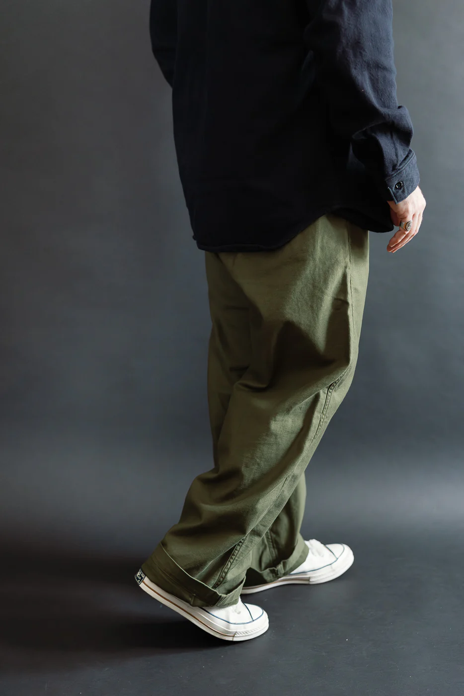 01-1021-77 - New Yorker Pants Wide Fit - Dark Olive - Image 11
