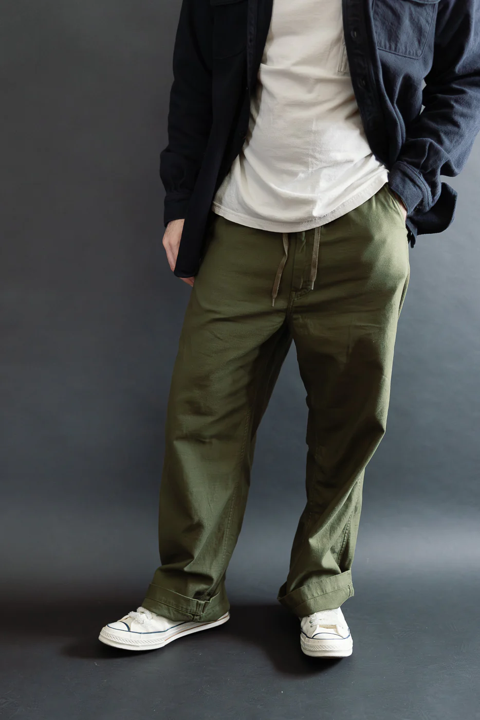 01-1021-77 - New Yorker Pants Wide Fit - Dark Olive - Image 12