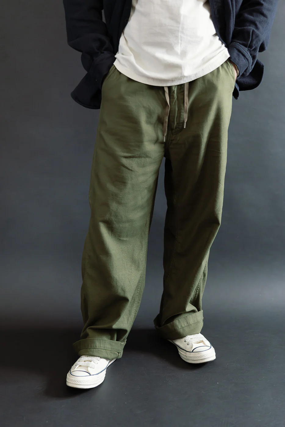 01-1021-77 - New Yorker Pants Wide Fit - Dark Olive - Image 9