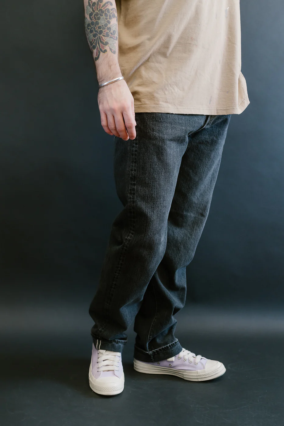 01-1050W-D61S - 105 - Standard Fit Selvedge Denim - Black Stone - Image 14