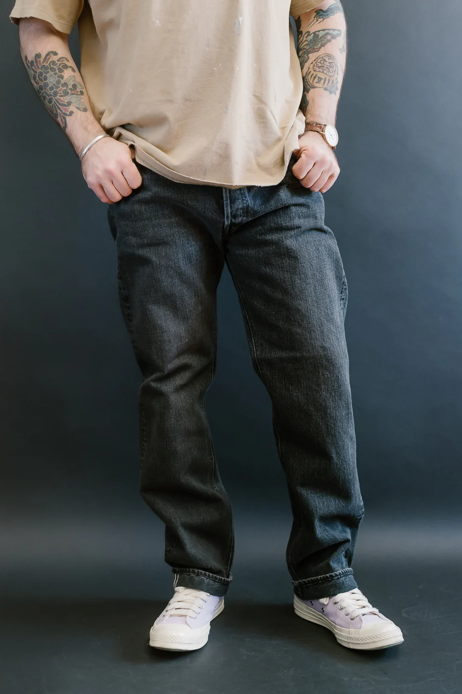 01-1050W-D61S - 105 - Standard Fit Selvedge Denim - Black Stone - Image 18