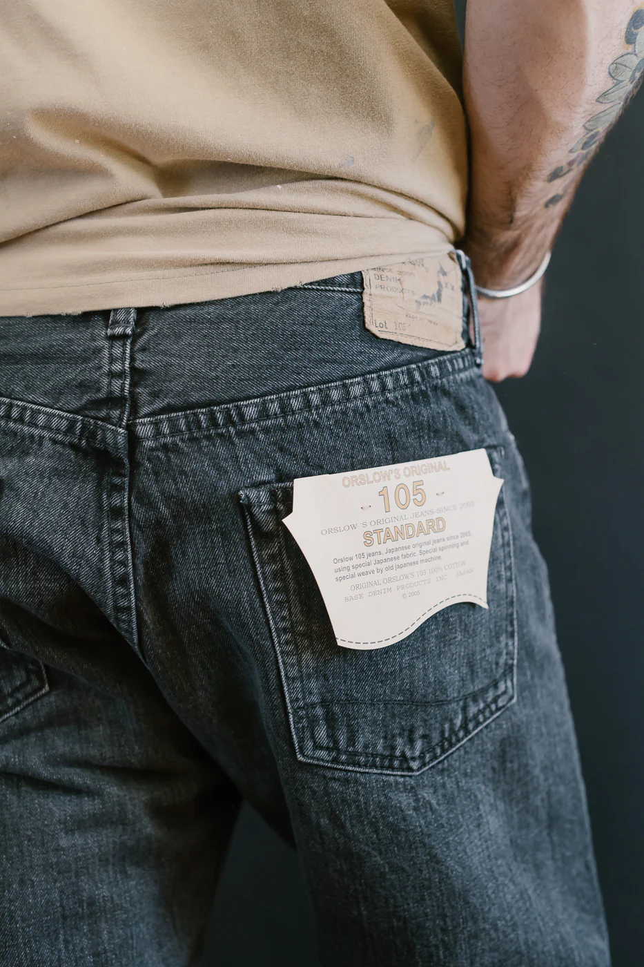01-1050W-D61S - 105 - Standard Fit Selvedge Denim - Black Stone - Image 21