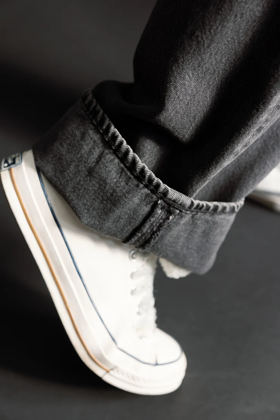 01-1100W-D61SK - 100 Super Dad's Fit Denim Jeans - Black Denim Stone - Image 17