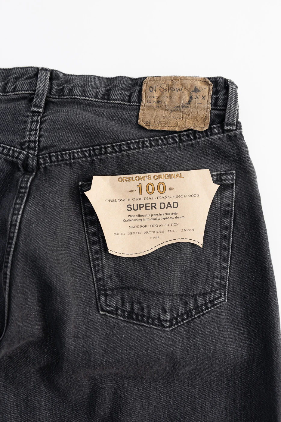 01-1100W-D61SK - 100 Super Dad's Fit Denim Jeans - Black Denim Stone - Image 2