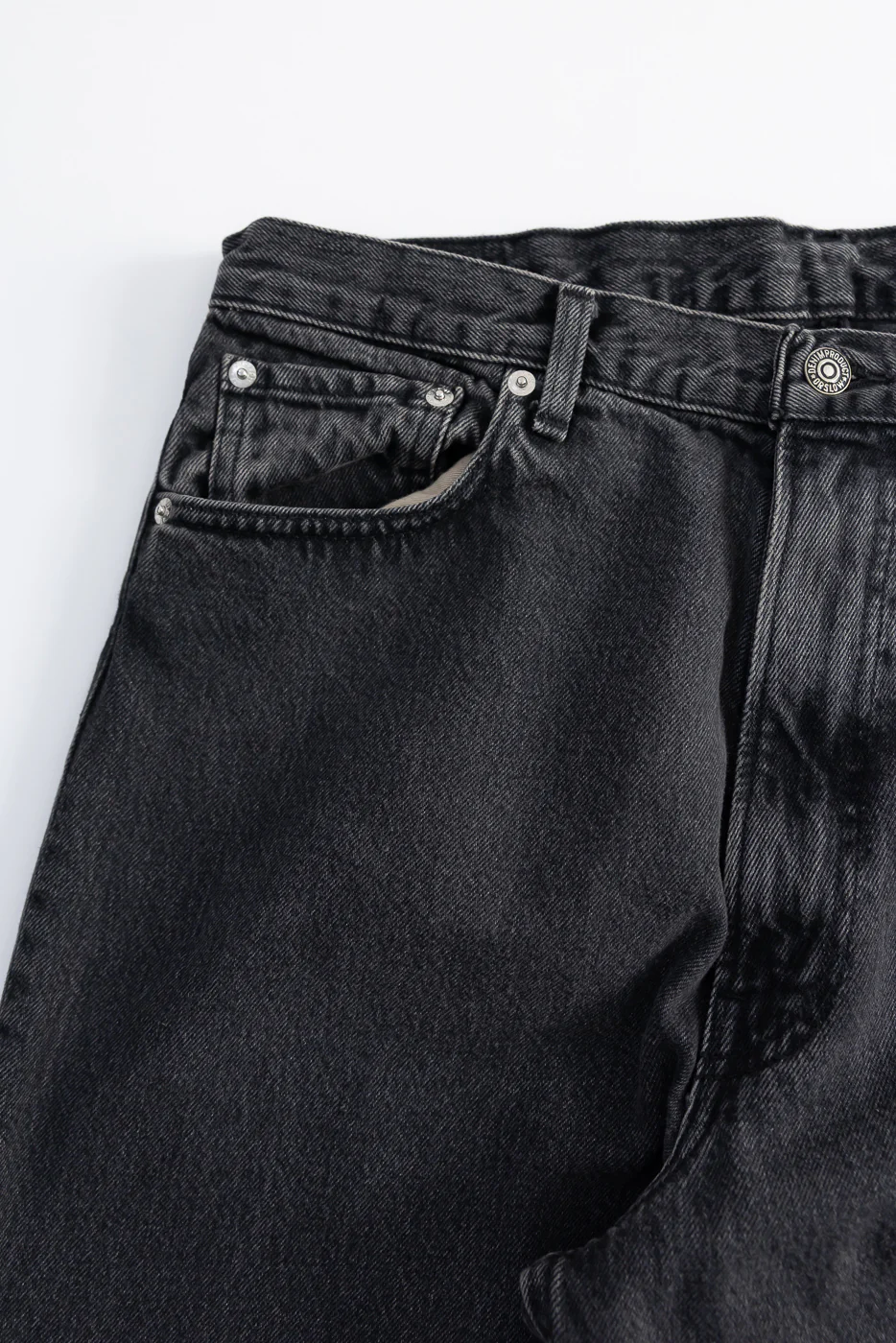 01-1100W-D61SK - 100 Super Dad's Fit Denim Jeans - Black Denim Stone - Image 4