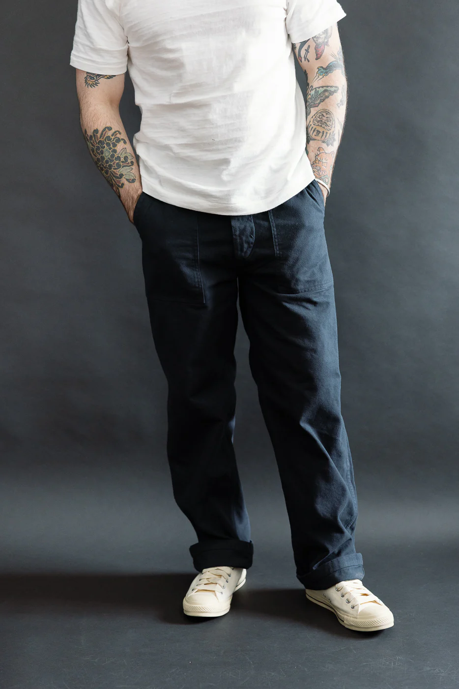01-5002-02K - Fatigue Pants Brushed Flannel Standard Fit - Dark Navy - Image 10