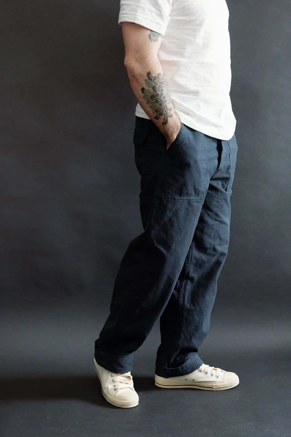 01-5002-02K - Fatigue Pants Brushed Flannel Standard Fit - Dark Navy - Image 11