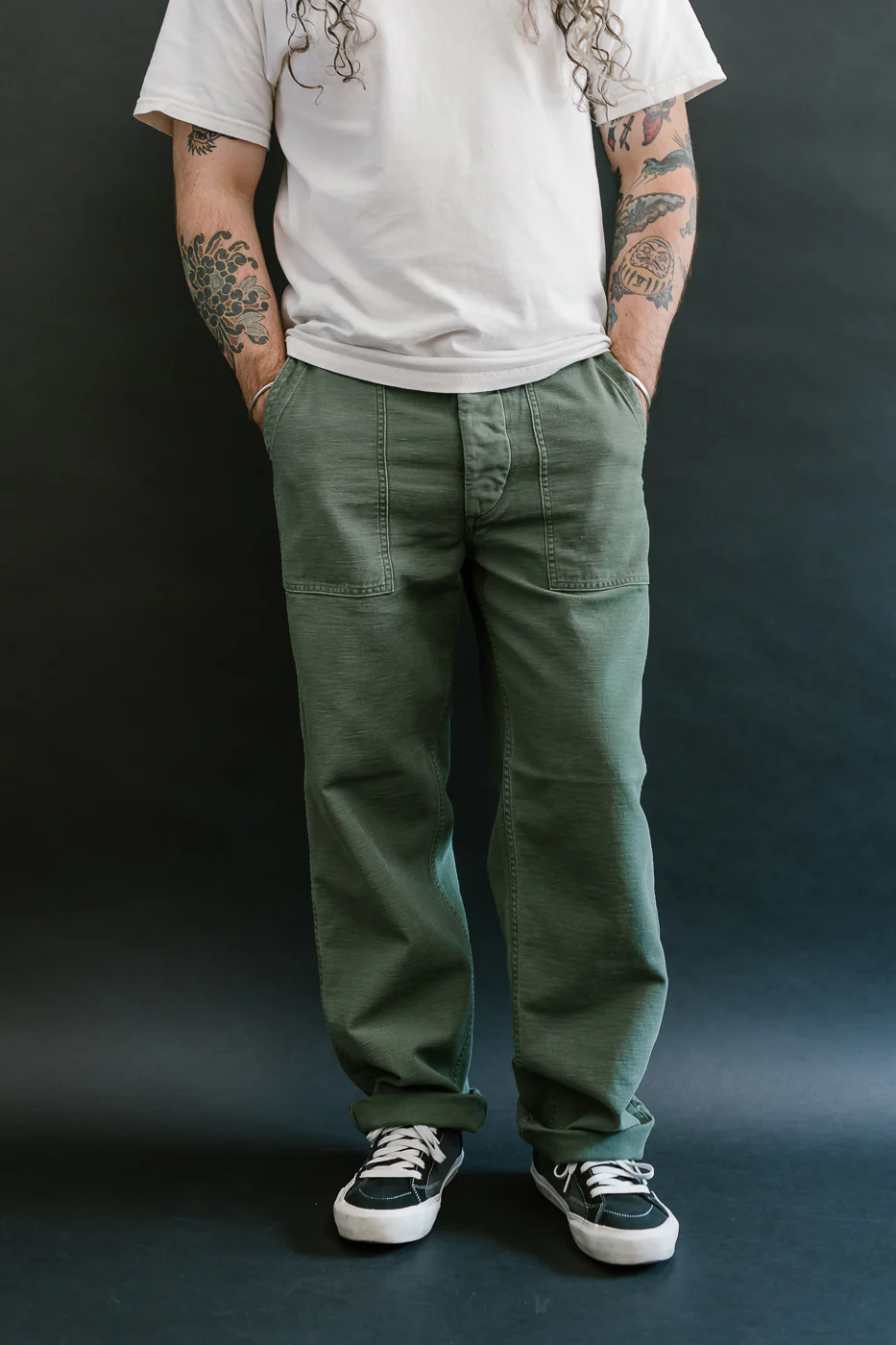 01-5002-216 - Fatigue Pants Reverse Sateen - Standard Fit - Vintage Washed Olive - Image 10