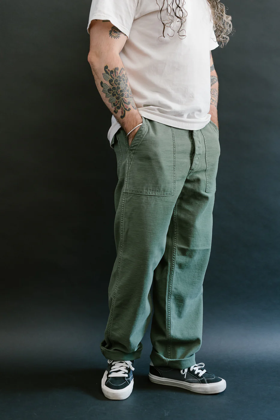 01-5002-216 - Fatigue Pants Reverse Sateen - Standard Fit - Vintage Washed Olive - Image 11