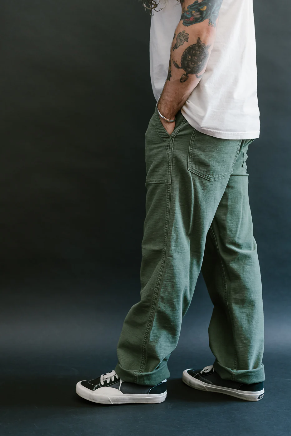 01-5002-216 - Fatigue Pants Reverse Sateen - Standard Fit - Vintage Washed Olive - Image 14