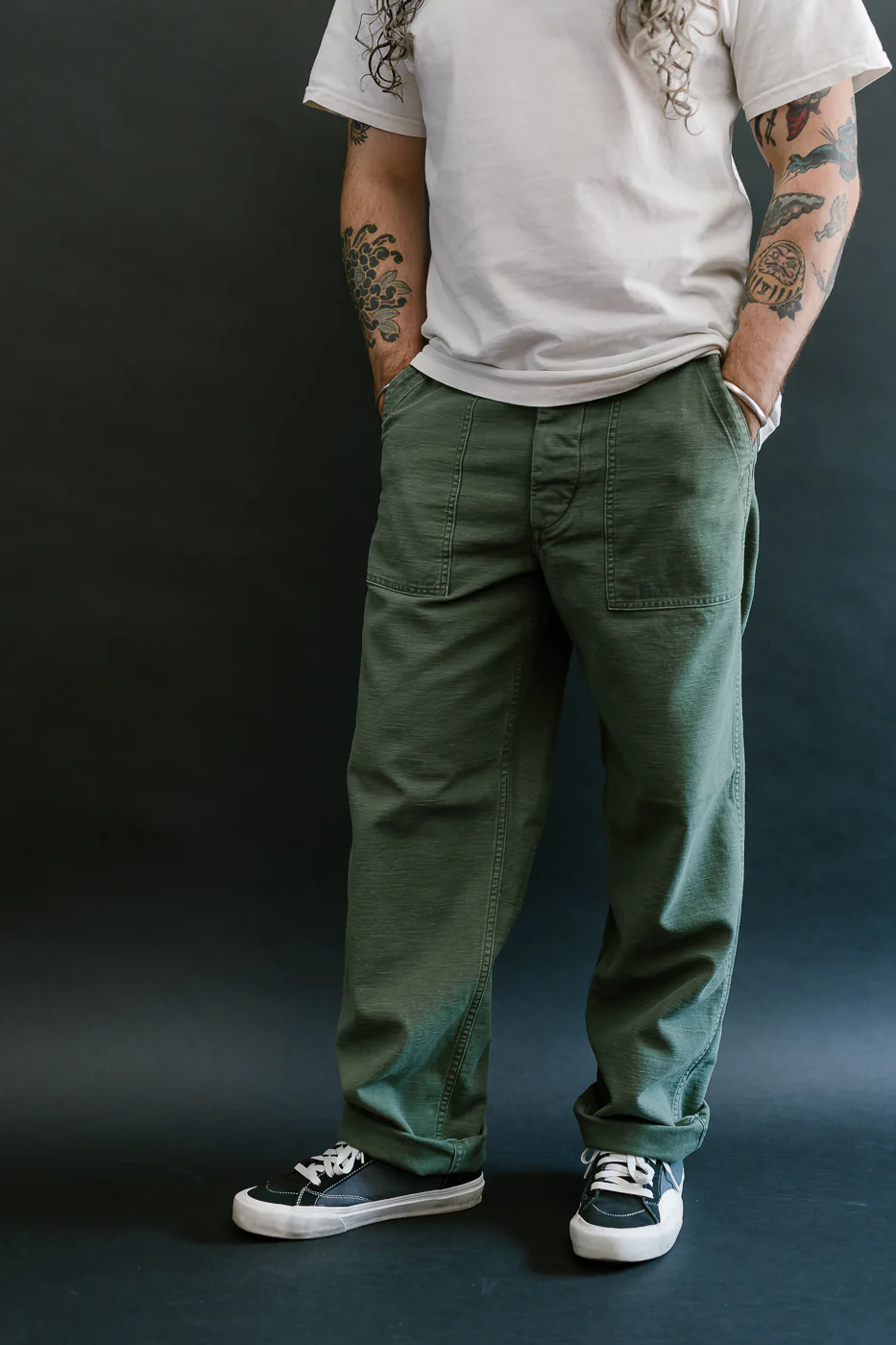 01-5002-216 - Fatigue Pants Reverse Sateen - Standard Fit - Vintage Washed Olive - Image 15