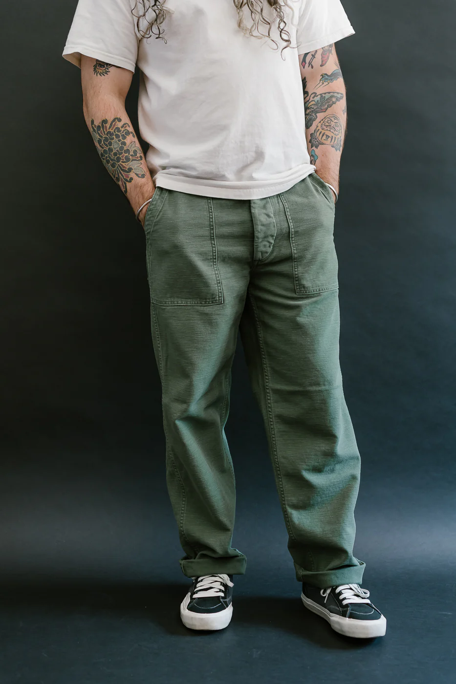 01-5002-216 - Fatigue Pants Reverse Sateen - Standard Fit - Vintage Washed Olive - Image 16