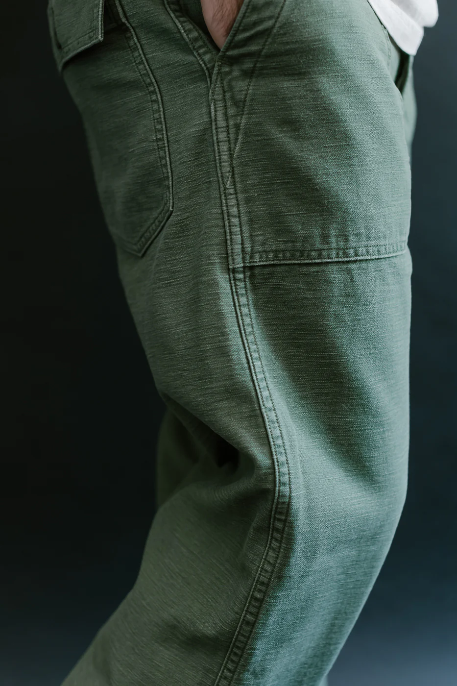 01-5002-216 - Fatigue Pants Reverse Sateen - Standard Fit - Vintage Washed Olive - Image 19