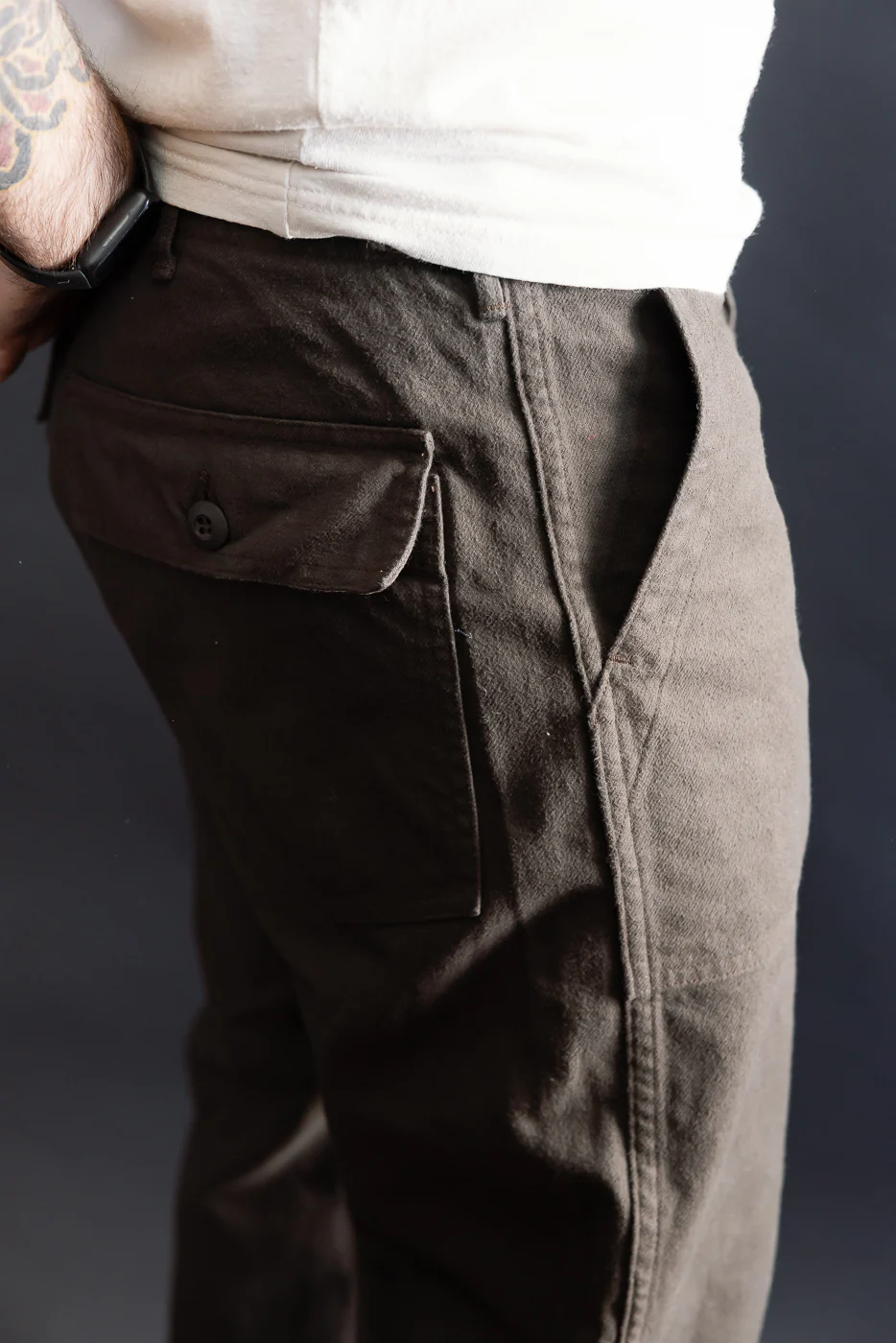 01-5002-52K - Fatigue Pants Brushed Flannel Standard Fit - Coffee Brown - Image 18