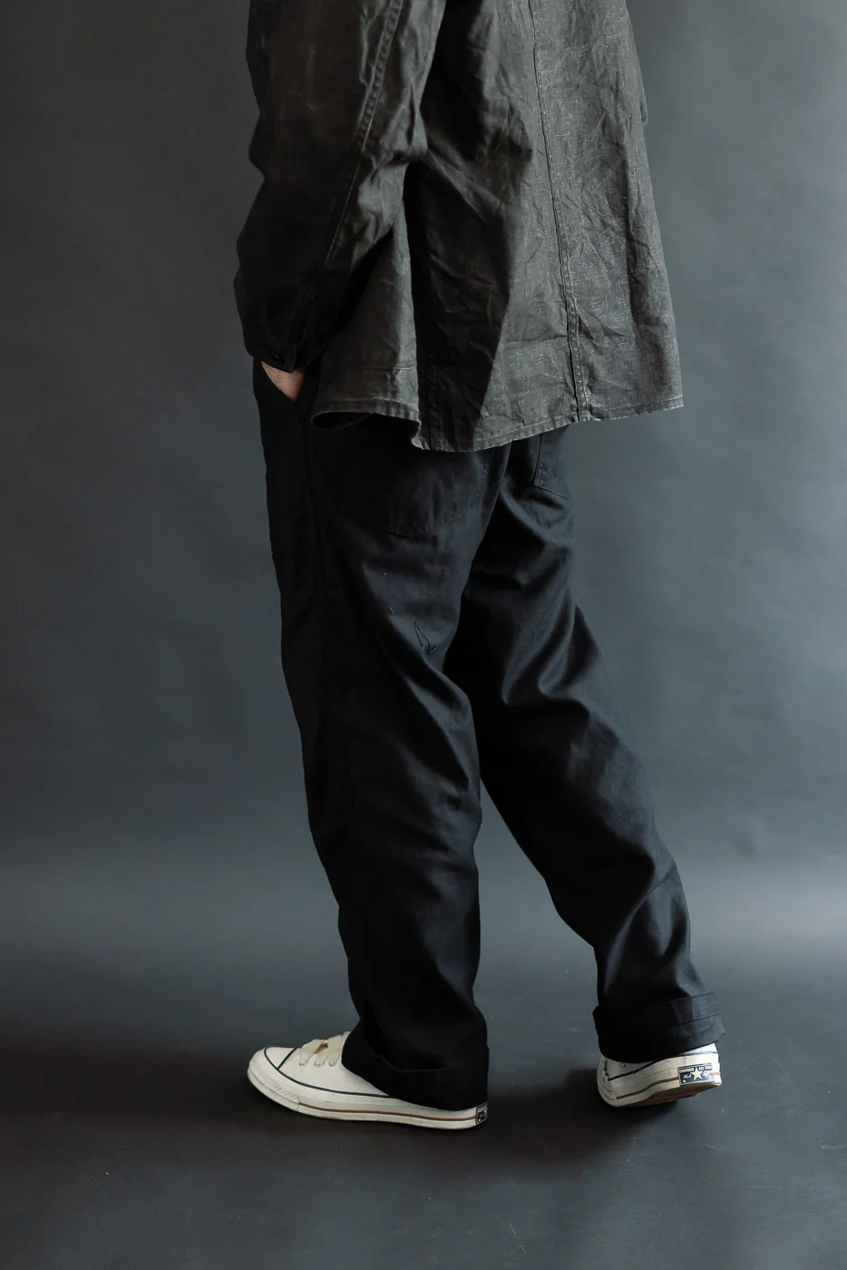 01-5002-J61 - Standard Fit Fatigue Pants Reverse Sateen - Deep Black - Image 12