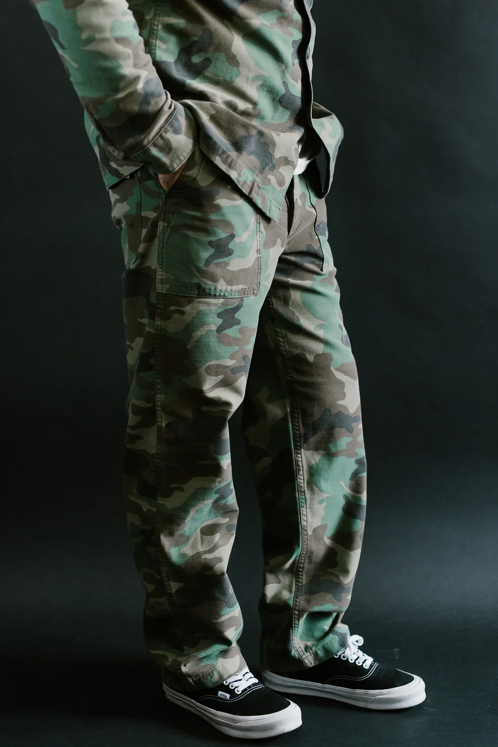 01-5002-WLC - Fatigue Pants Reverse Sateen - Standard Fit - Woodland Camo - Image 12