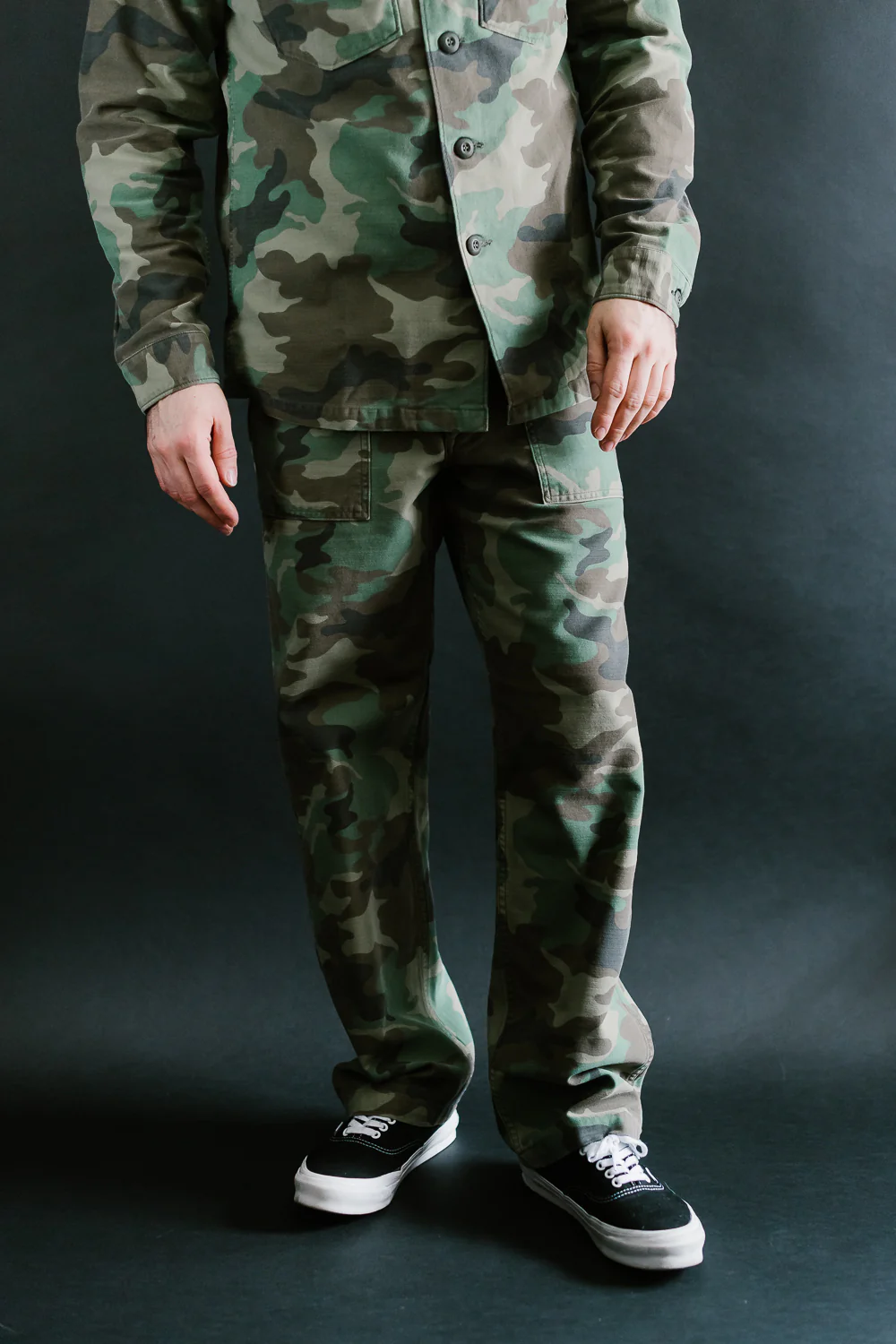 01-5002-WLC - Fatigue Pants Reverse Sateen - Standard Fit - Woodland Camo - Image 9