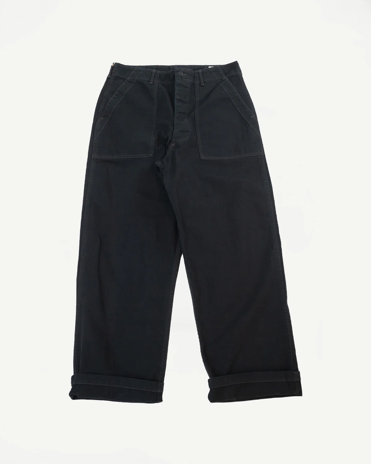 01-5103-61 - Herringbone Summer Fatigue Pants - Black