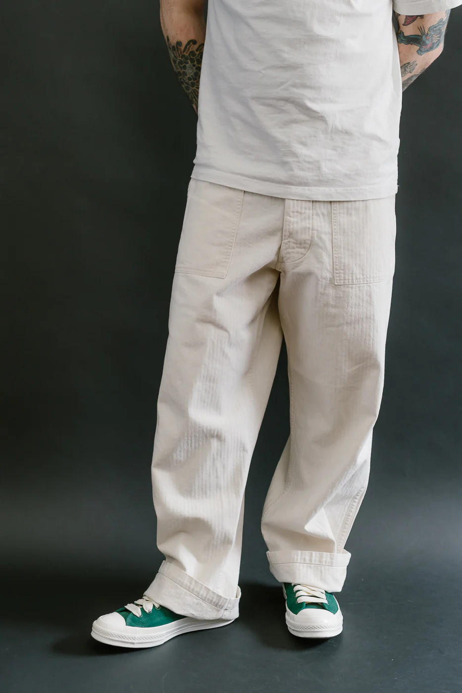 01-5103-66 - Herringbone Summer Fatigue Pants - Ecru - Image 10