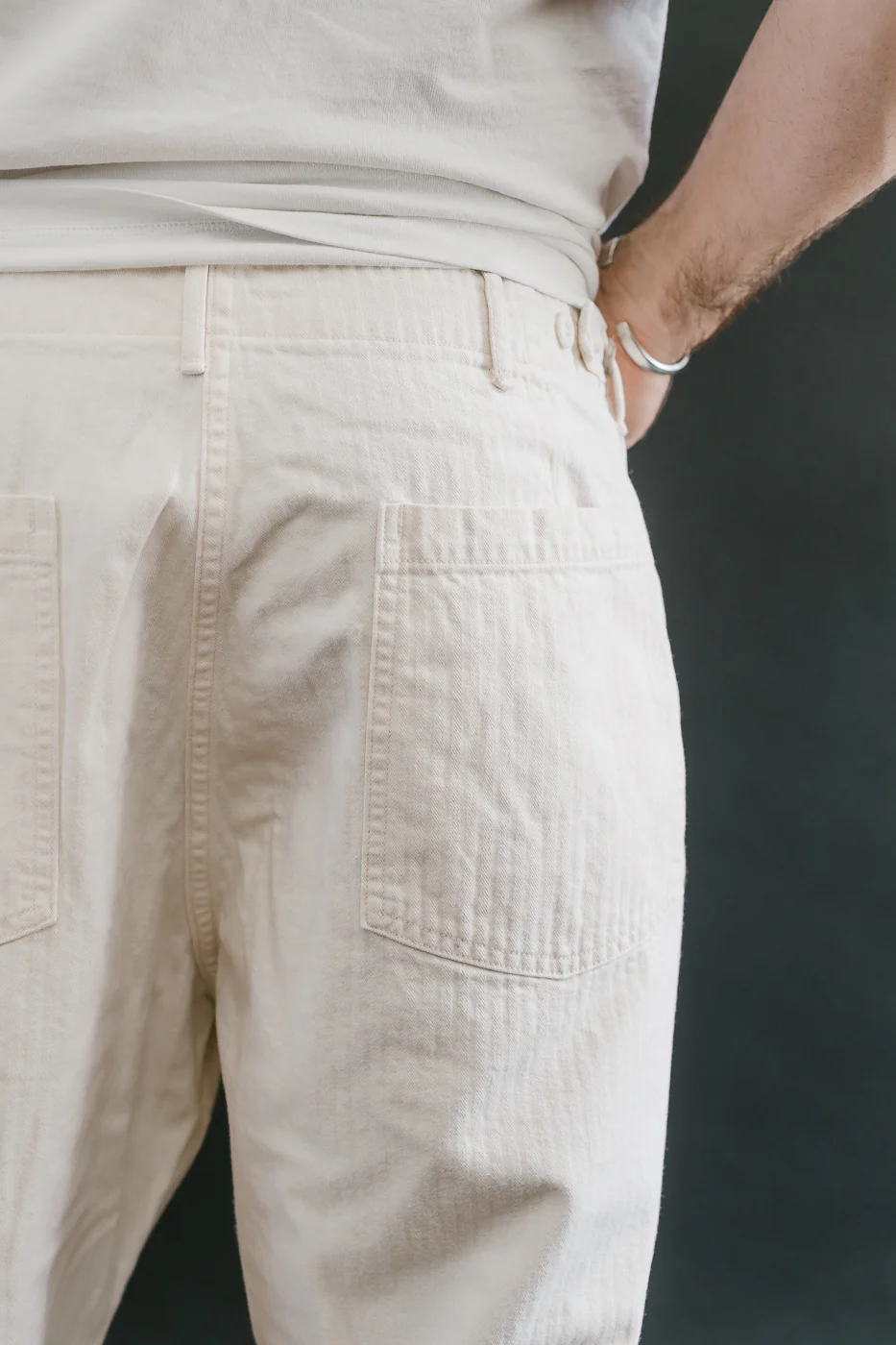 01-5103-66 - Herringbone Summer Fatigue Pants - Ecru - Image 19