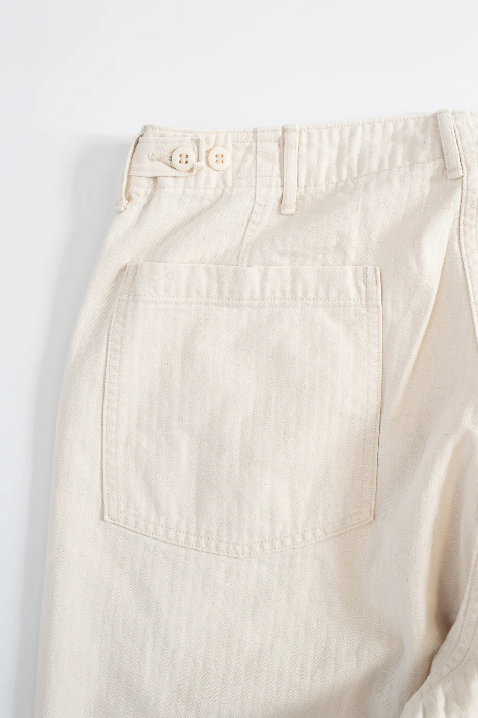 01-5103-66 - Herringbone Summer Fatigue Pants - Ecru - Image 2