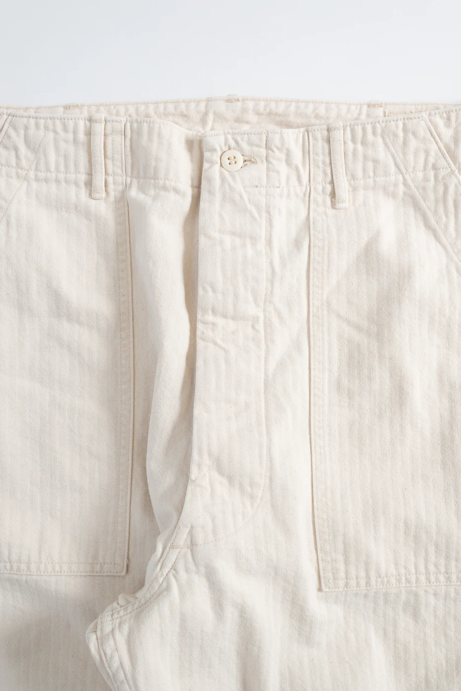 01-5103-66 - Herringbone Summer Fatigue Pants - Ecru - Image 3
