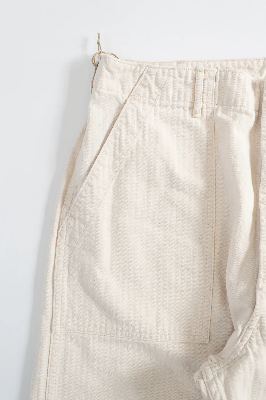 01-5103-66 - Herringbone Summer Fatigue Pants - Ecru - Image 4