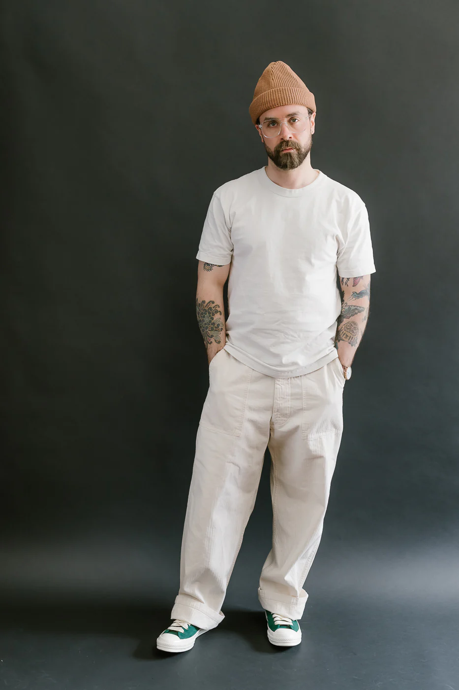 01-5103-66 - Herringbone Summer Fatigue Pants - Ecru - Image 7