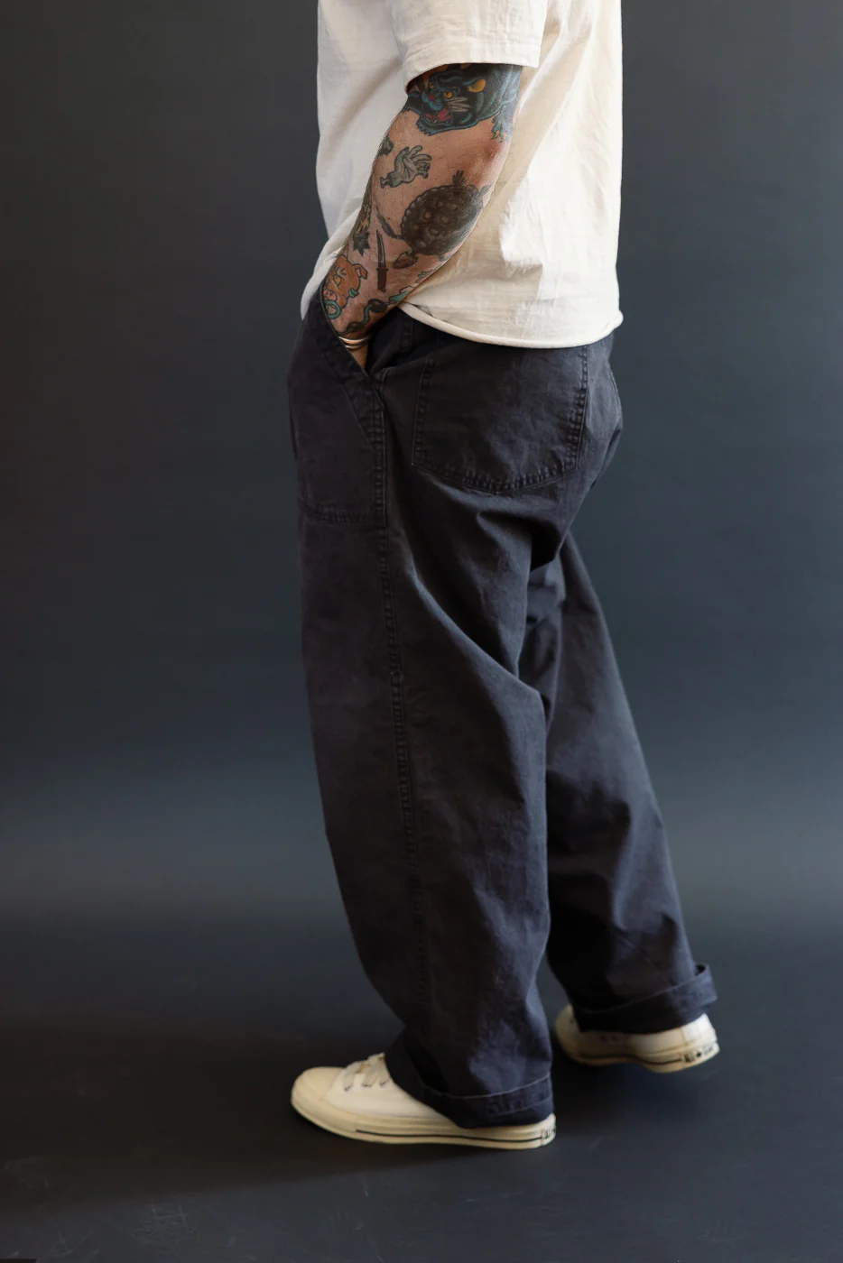 01-5103-M61K - Duck Canvas Summer Fatigue Pants - Black - Image 12
