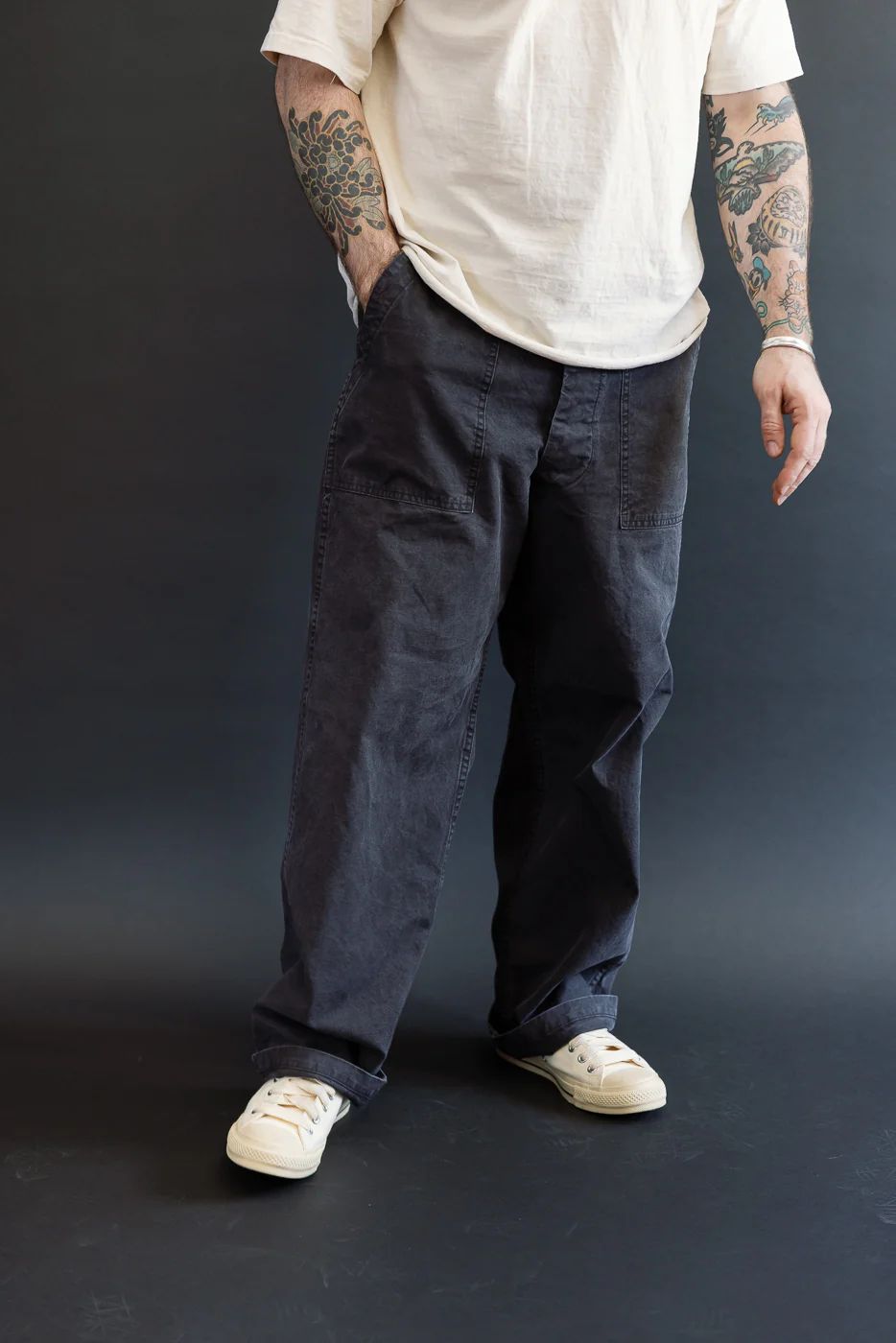 01-5103-M61K - Duck Canvas Summer Fatigue Pants - Black - Image 15
