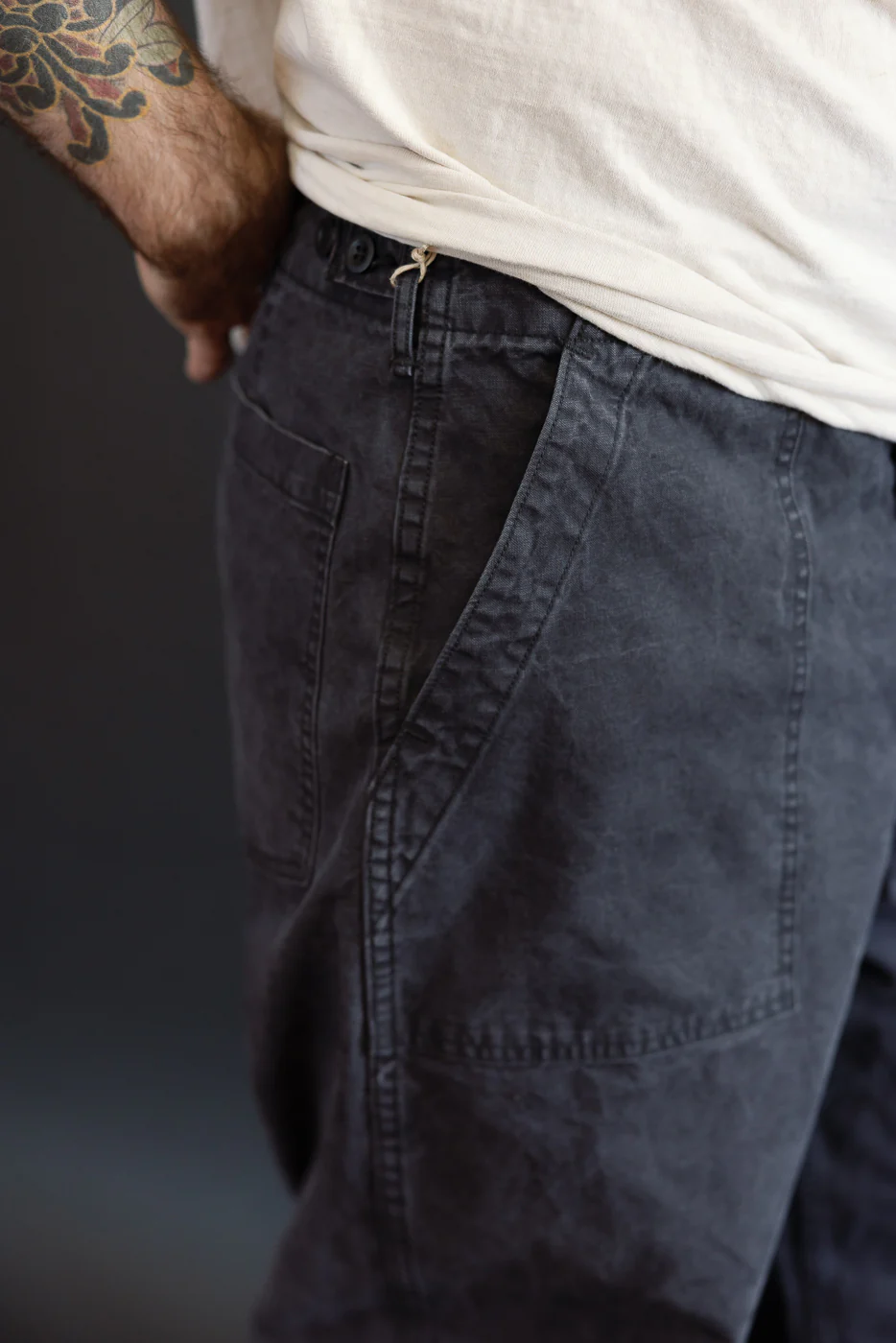 01-5103-M61K - Duck Canvas Summer Fatigue Pants - Black - Image 17
