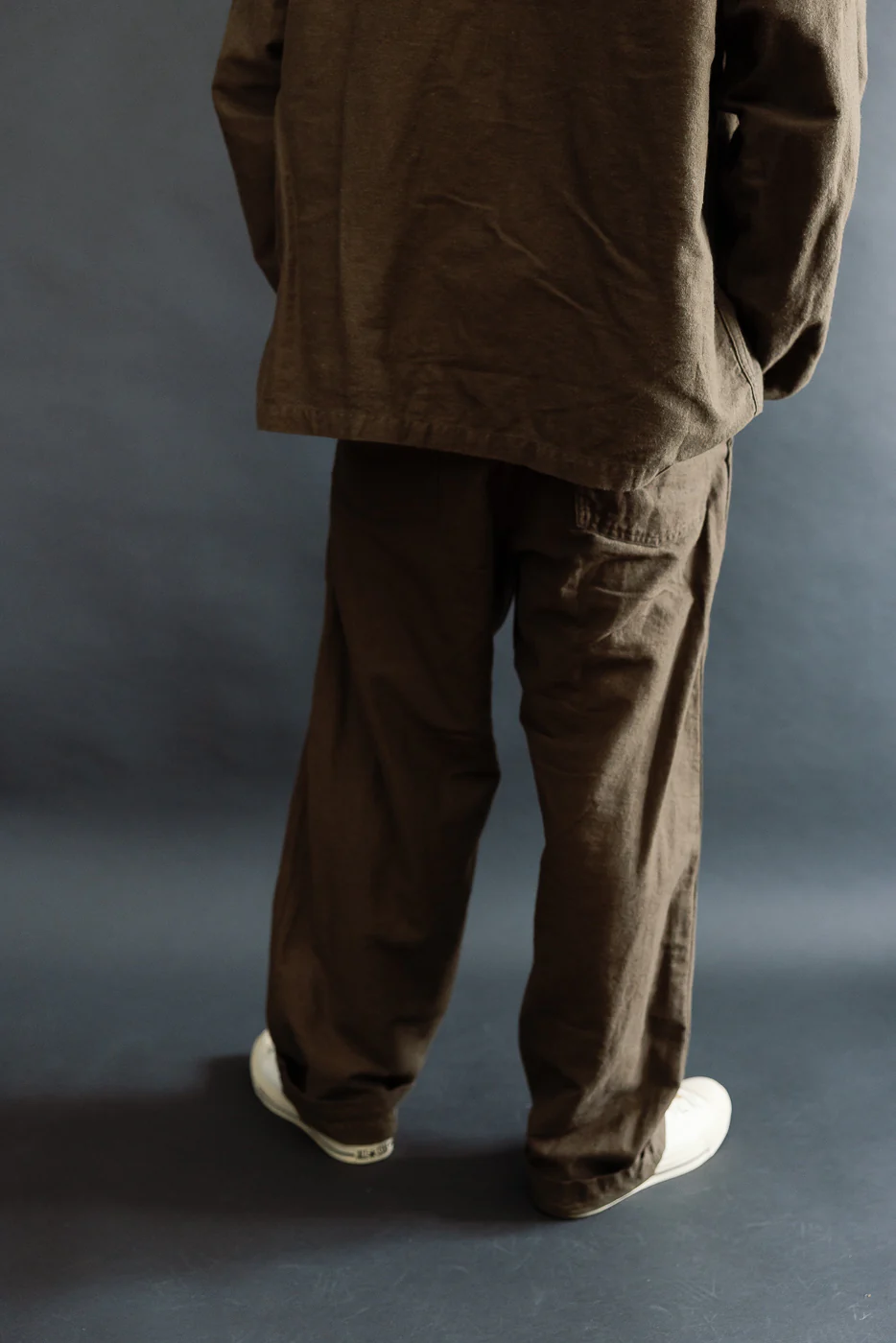01-5104-52K - Fatigue Pants Cotton Linen Moleskin Relax Fit - Coffee Brown - Image 13