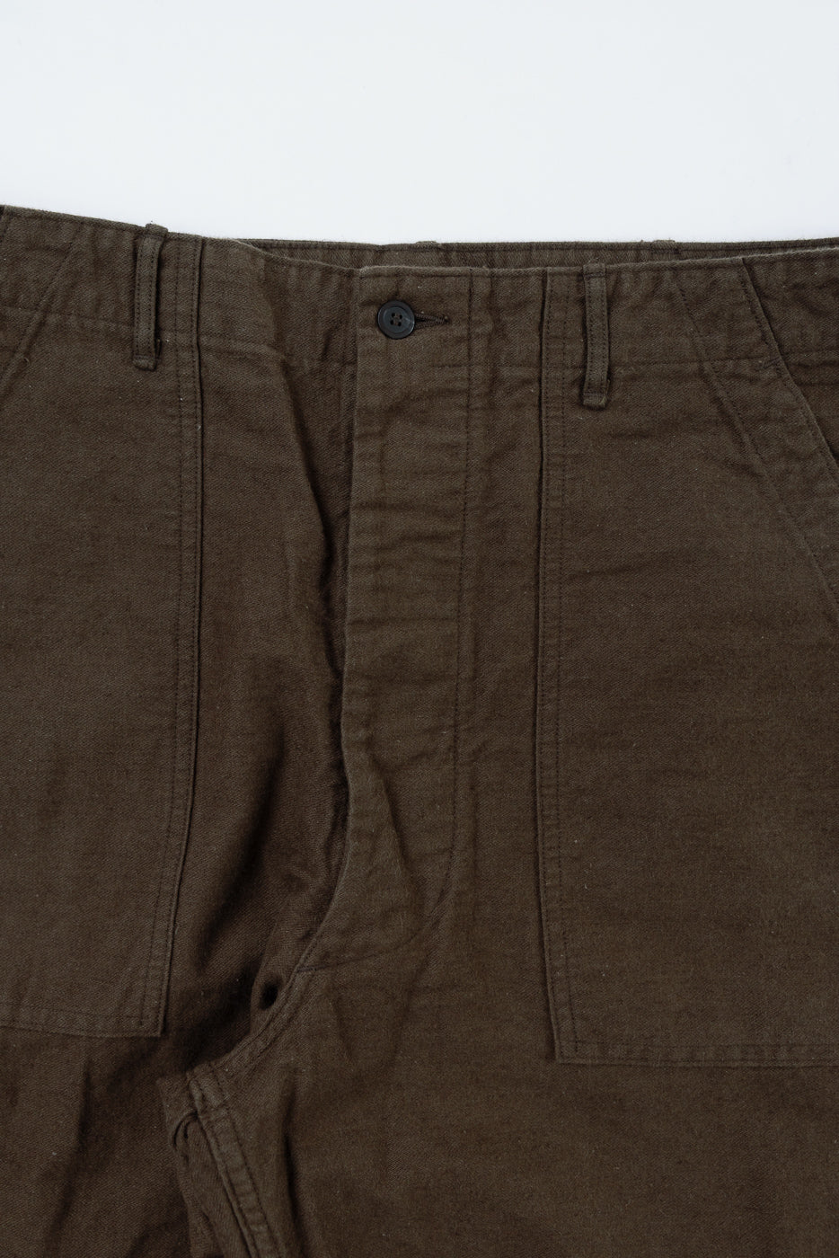 01-5104-52K - Fatigue Pants Cotton Linen Moleskin Relax Fit - Coffee Brown - Image 3