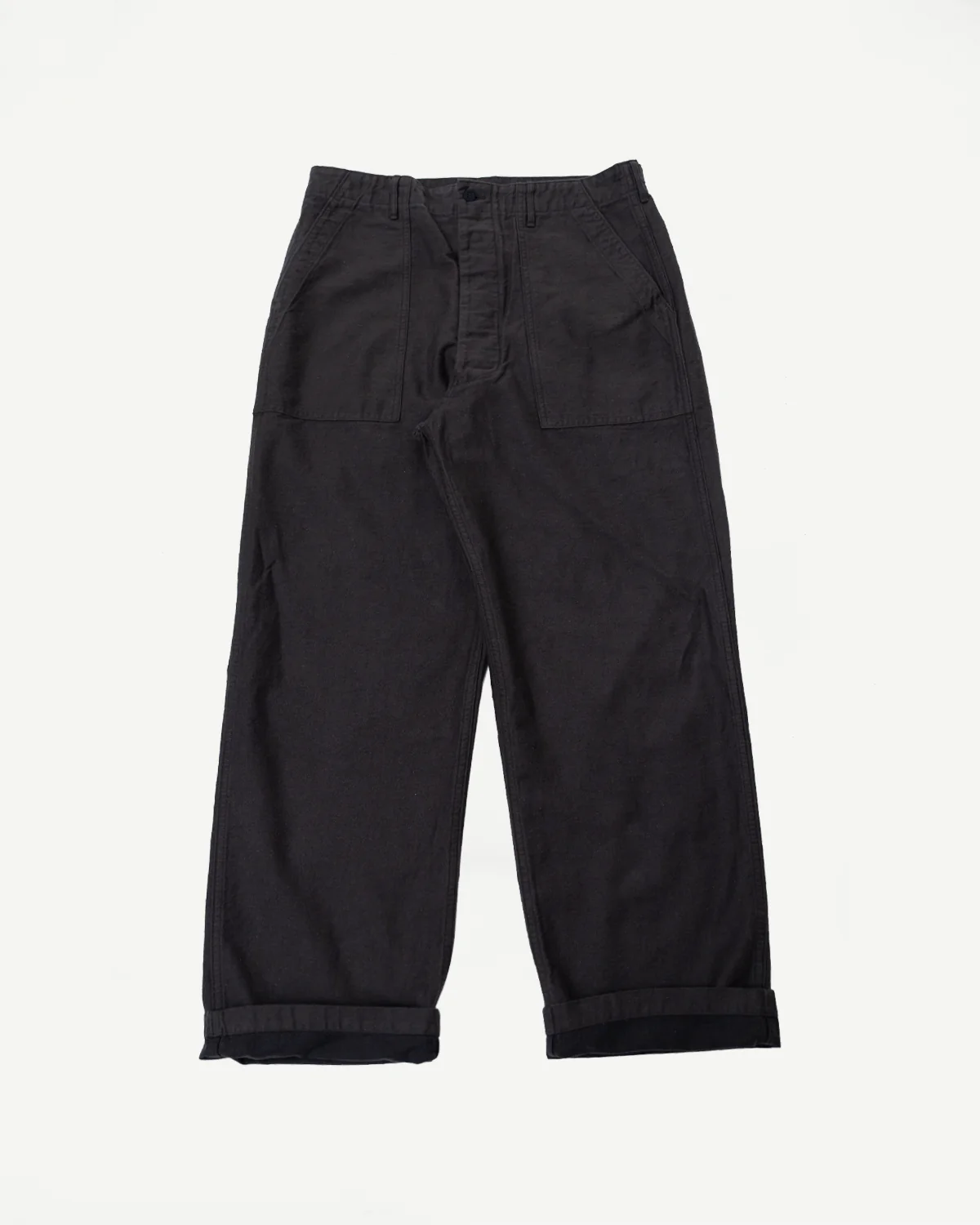 01-5104-60K - Fatigue Pants Cotton Linen Moleskin Relax Fit - Charcoal Gray