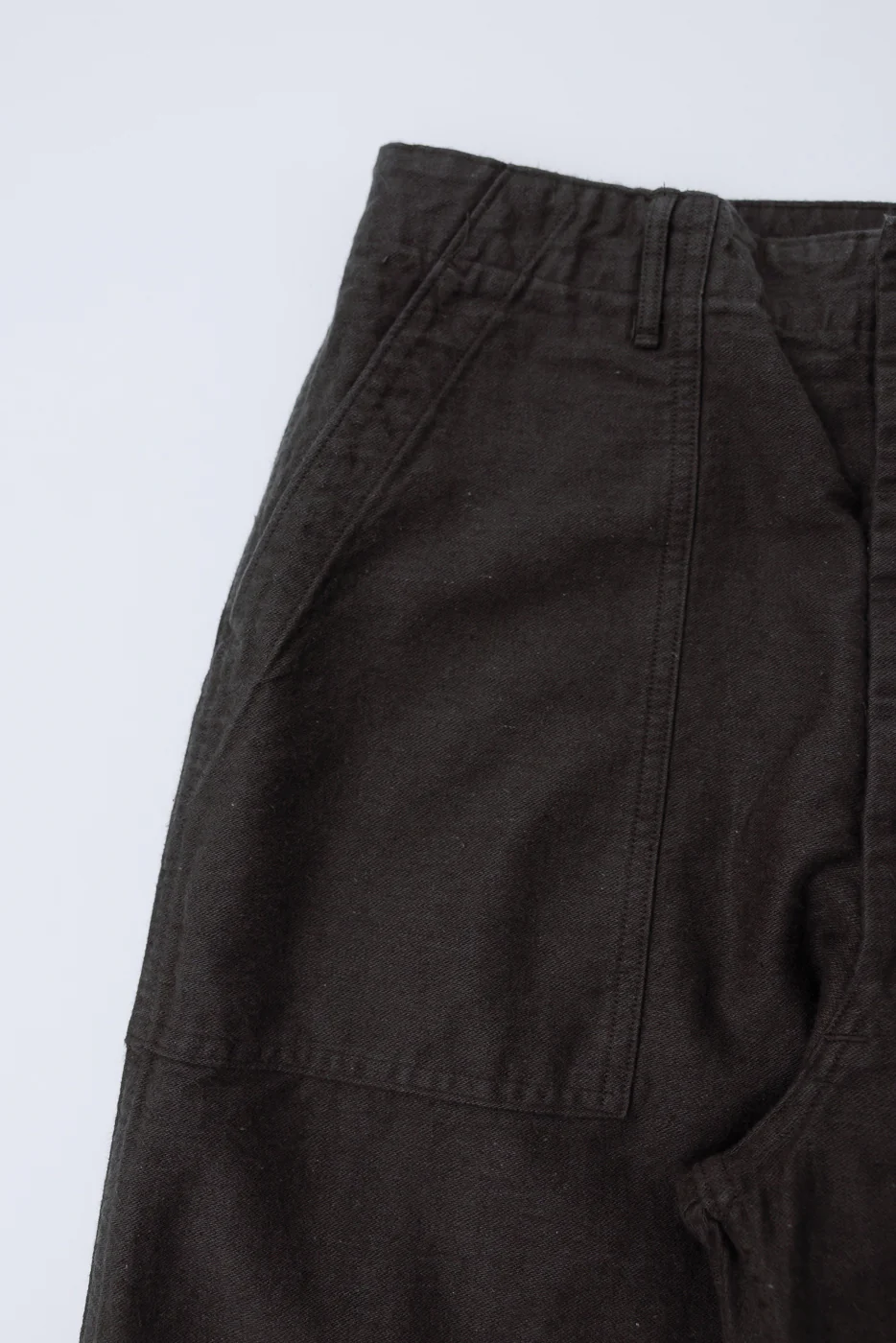 01-5104-60K - Fatigue Pants Cotton Linen Moleskin Relax Fit - Charcoal Gray - Image 3