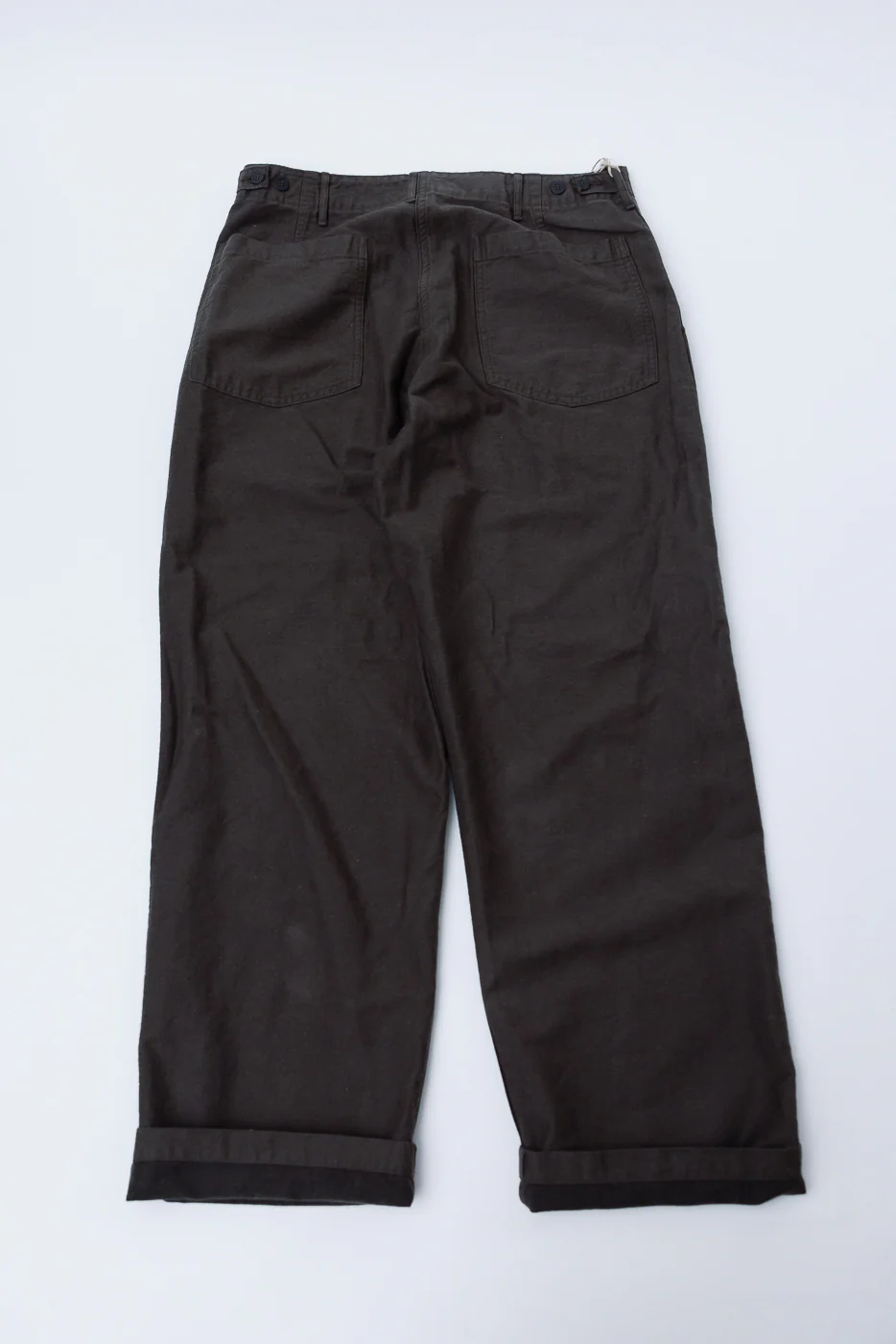 01-5104-60K - Fatigue Pants Cotton Linen Moleskin Relax Fit - Charcoal Gray - Image 6