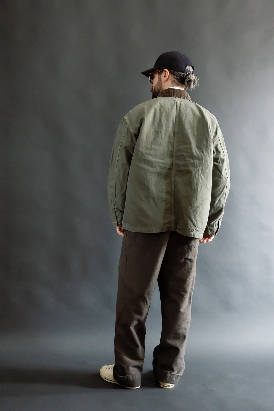 01-5104-60K - Fatigue Pants Cotton Linen Moleskin Relax Fit - Charcoal Gray - Image 9