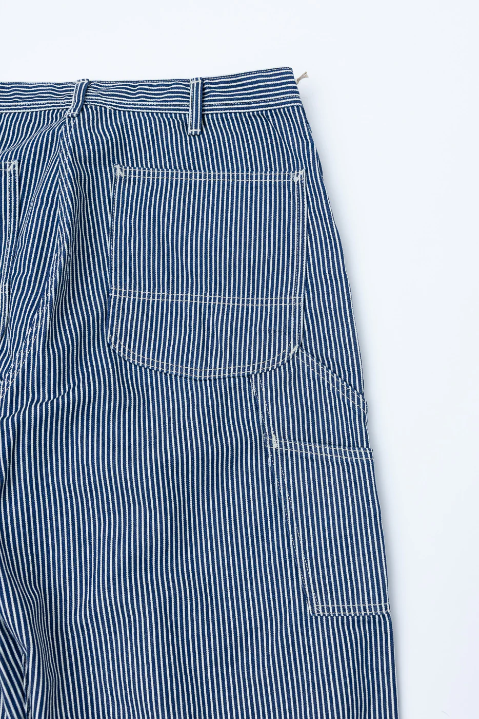 01-5126-181 - 30s Hickory Painter's Pants Wide Fit - Indigo, Ecru - Image 6