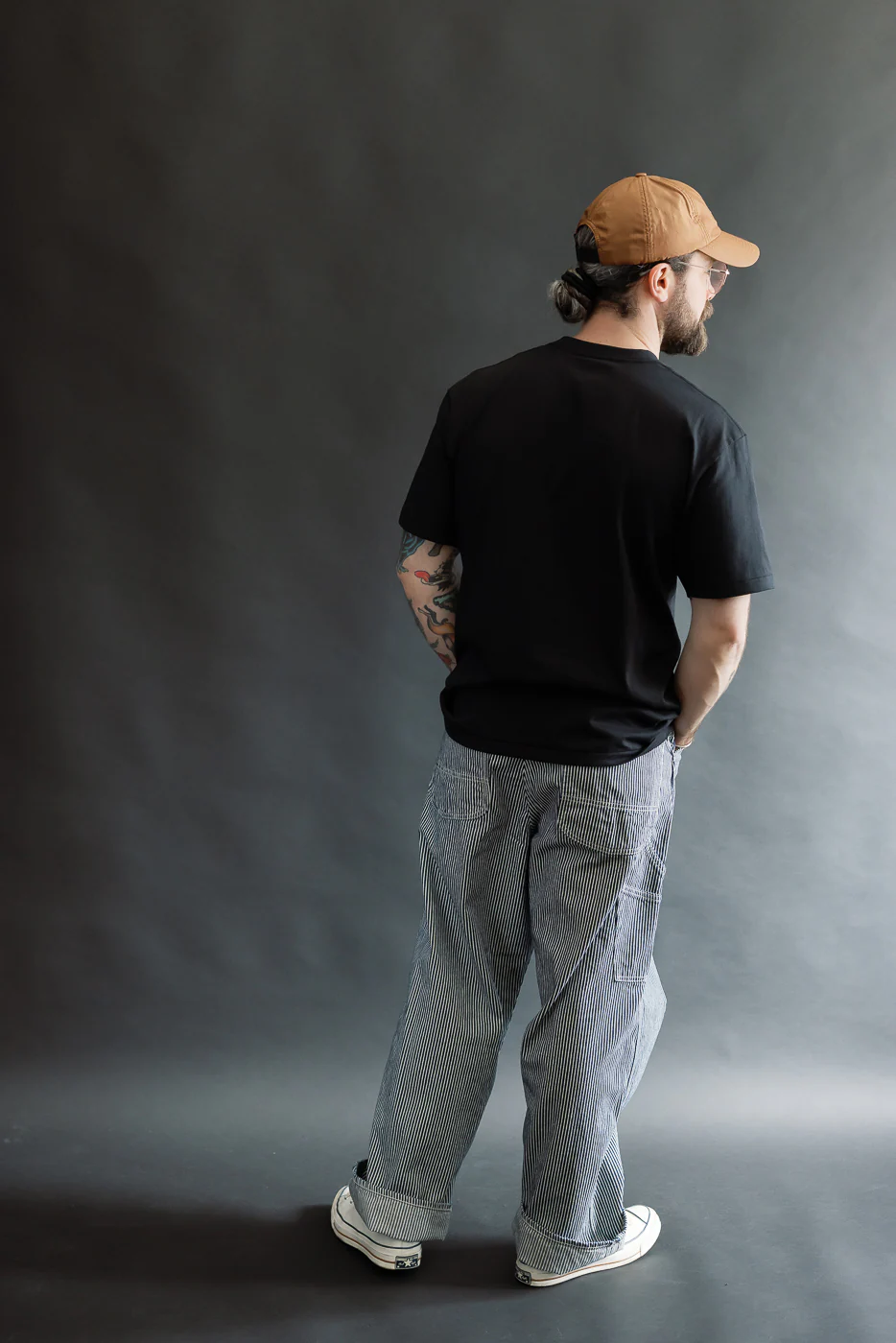 01-5126-181 - 30s Hickory Painter's Pants Wide Fit - Indigo, Ecru - Image 9