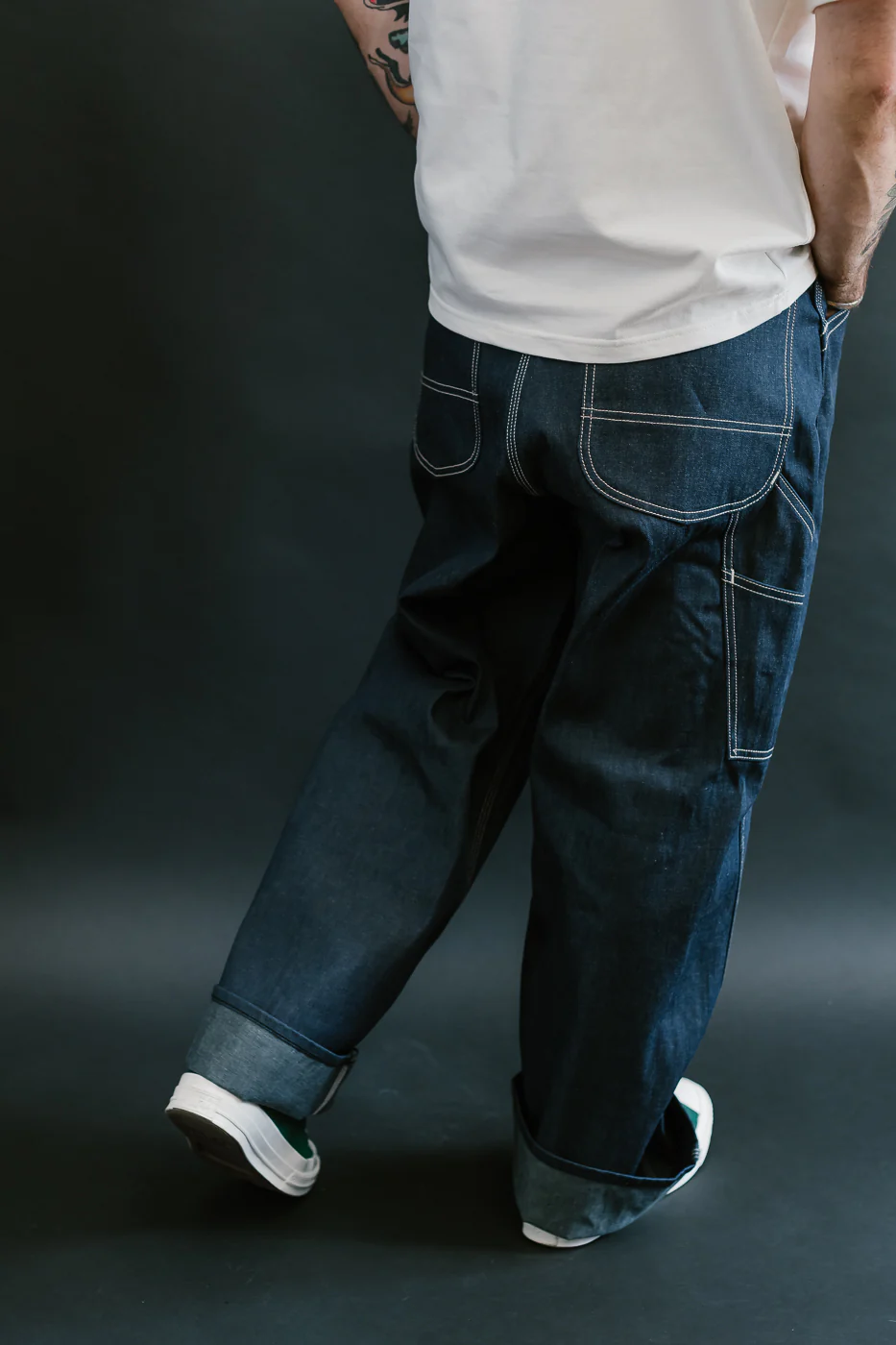 01-5126-80 - 30s Painter's Pants Rigid Indigo Chambray - Wide Fit - Image 13